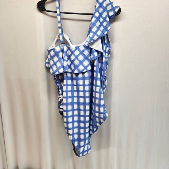Lysa Raya One-peice Swimsuit Size 1x Checkered Blue and White - Picture 4 of 8
